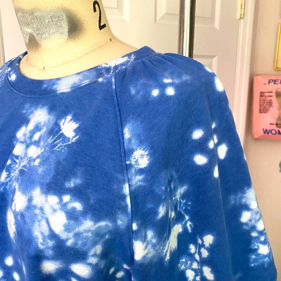 SONOMA Goods for Life BLUE tie dye Soft Cotton stretch Tunic Sweatshirt *MEDIUM* - Picture 5 of 7